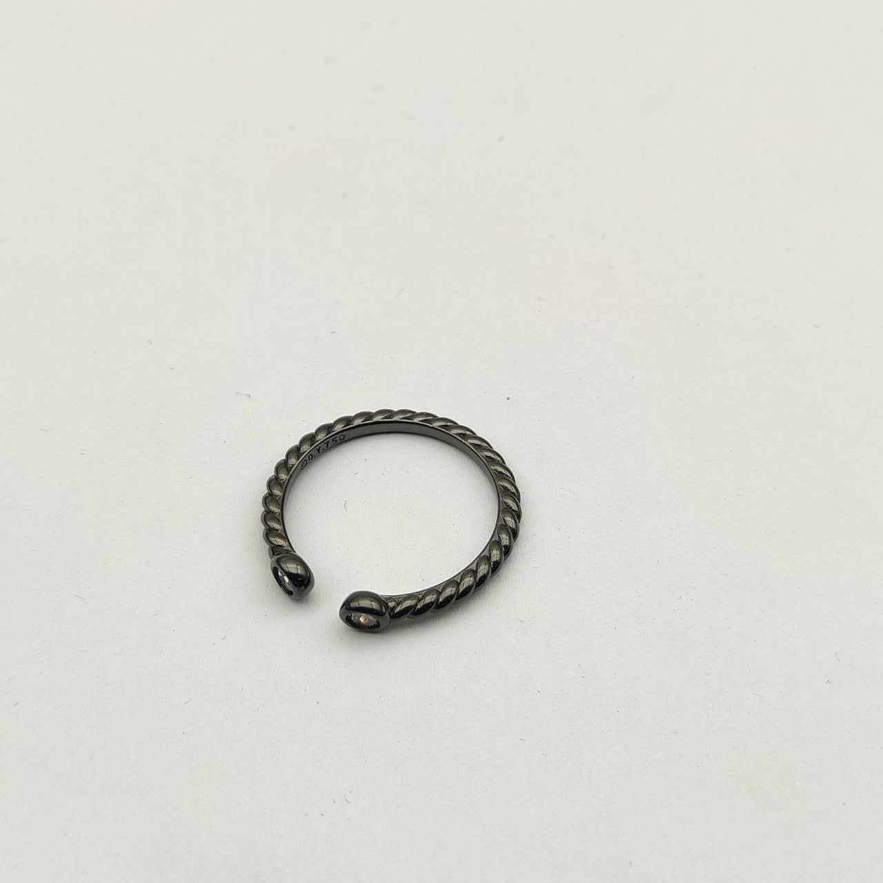 David Yurman Black Diamond Ring with Twisted Band